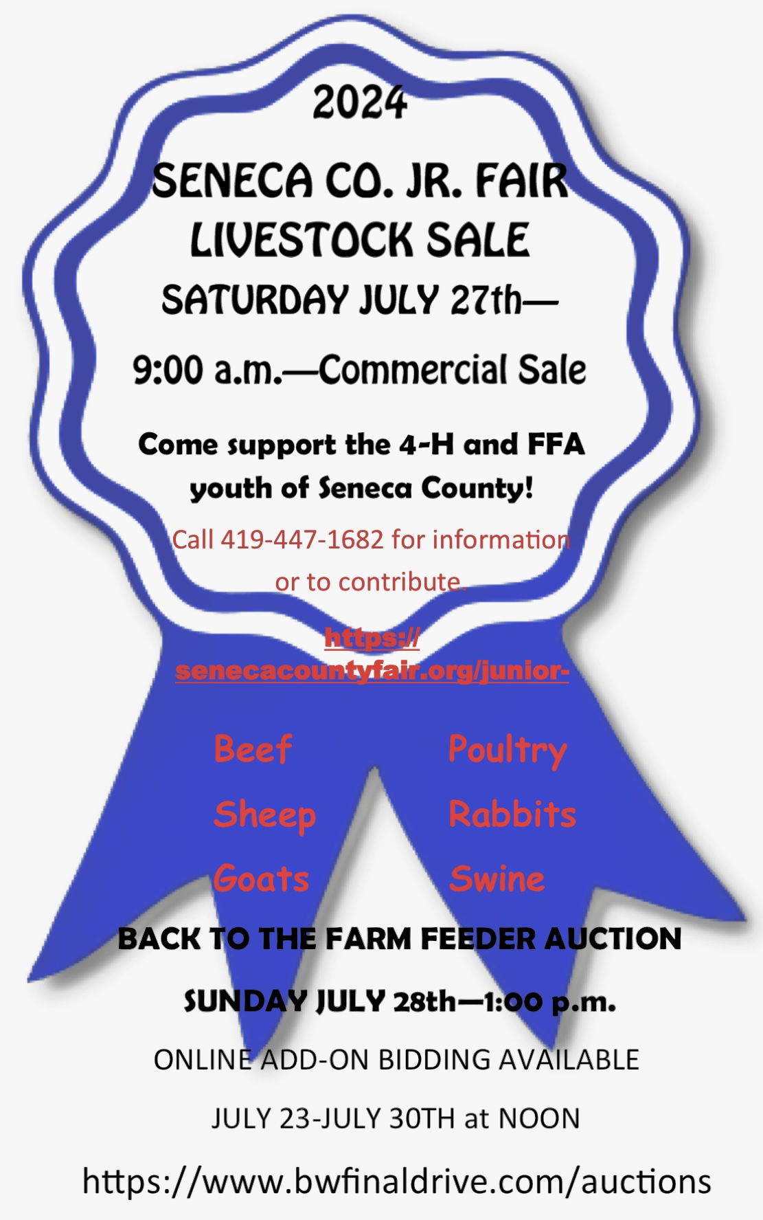 Seneca County Junior Fair Back to the Farm Feeders