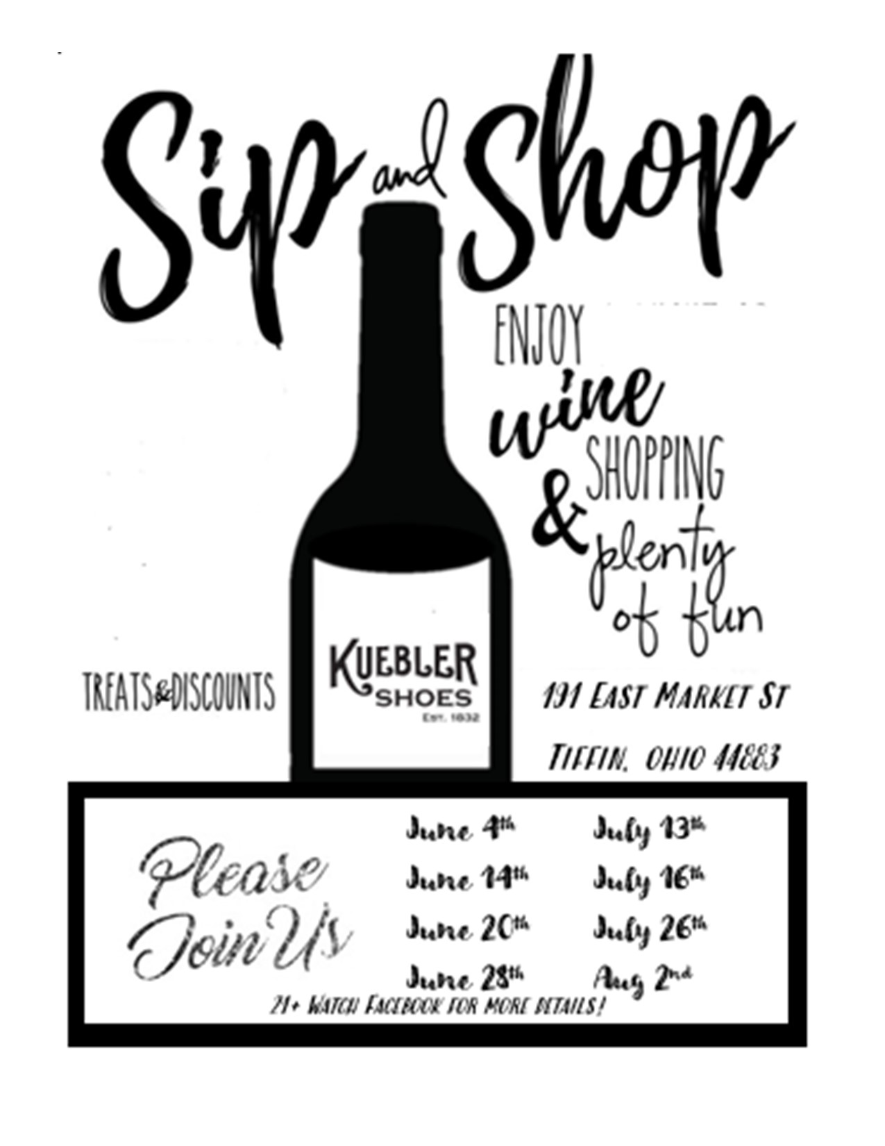 Kuebler Shoes Sip & Shop