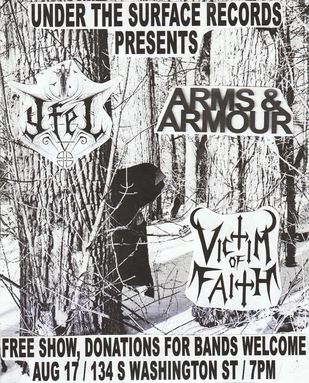 Yfel, Arms & Armour, and Victim Of Faith @ Under The Surface Records