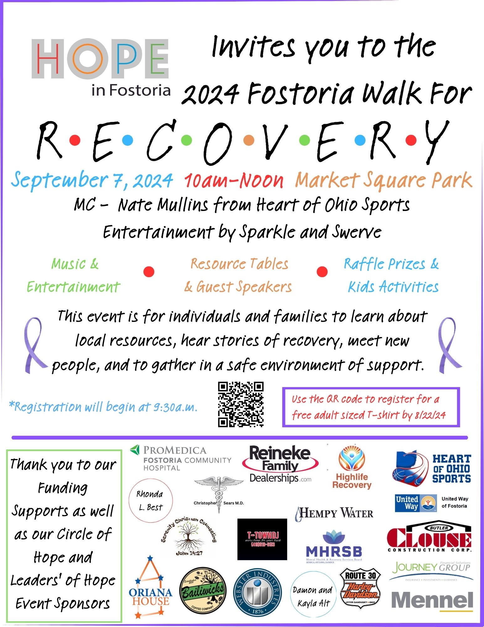 2024 Walk For Recovery Fostoria