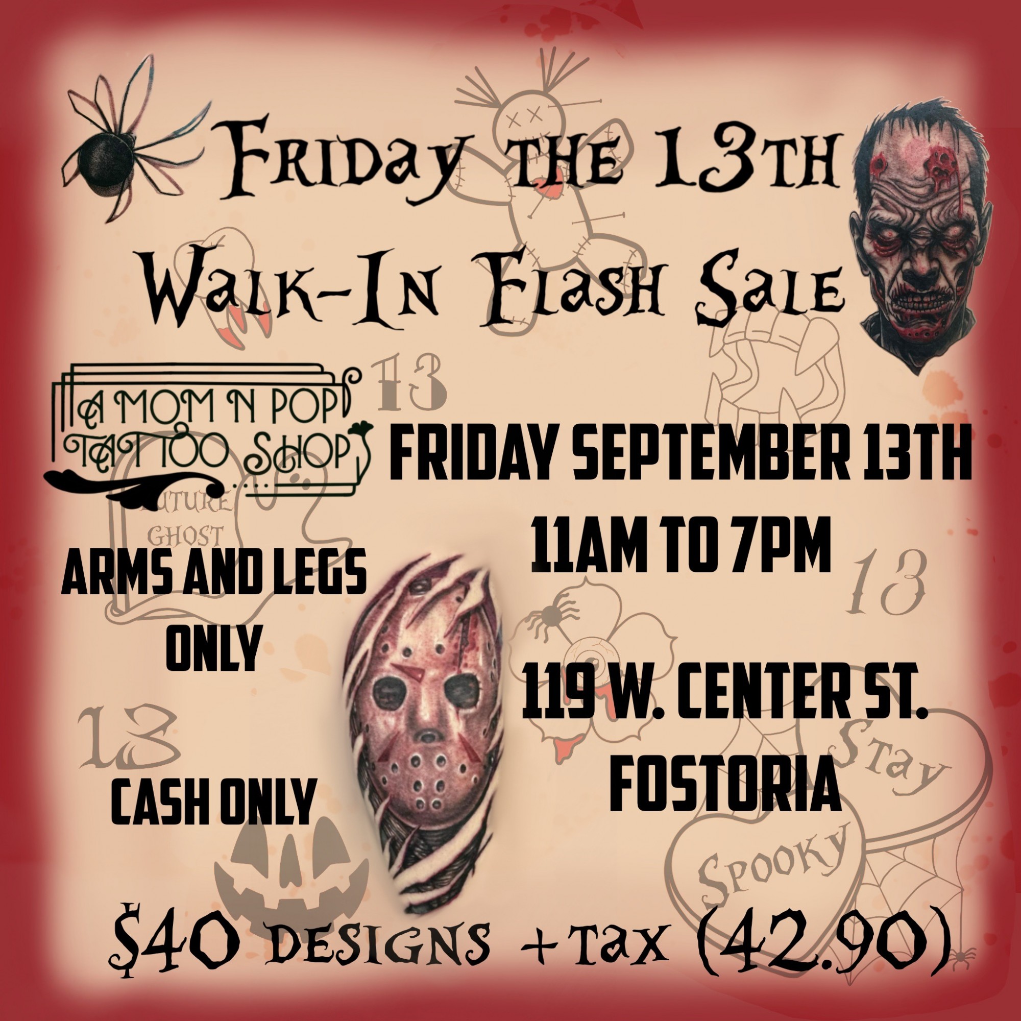 Friday the 13th Tattoo Flash Sale